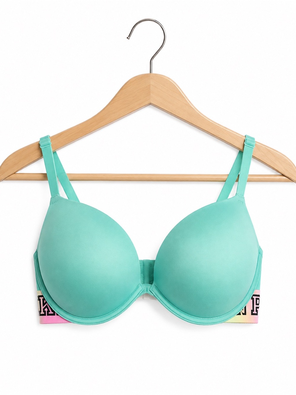 Victoria’s Secret PINK Wear Everywhere Mint Green Super Push-Up Bra 34DD Smooth